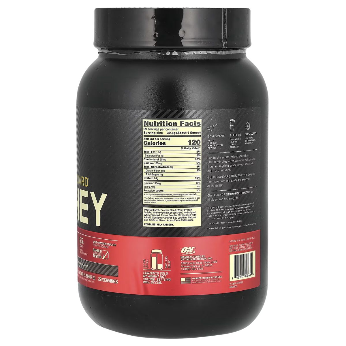OPTIMUN NUTRITION - GOLD STANDARD WHEY 2LB CHOCOLATE - PROTEÍNA WHEY