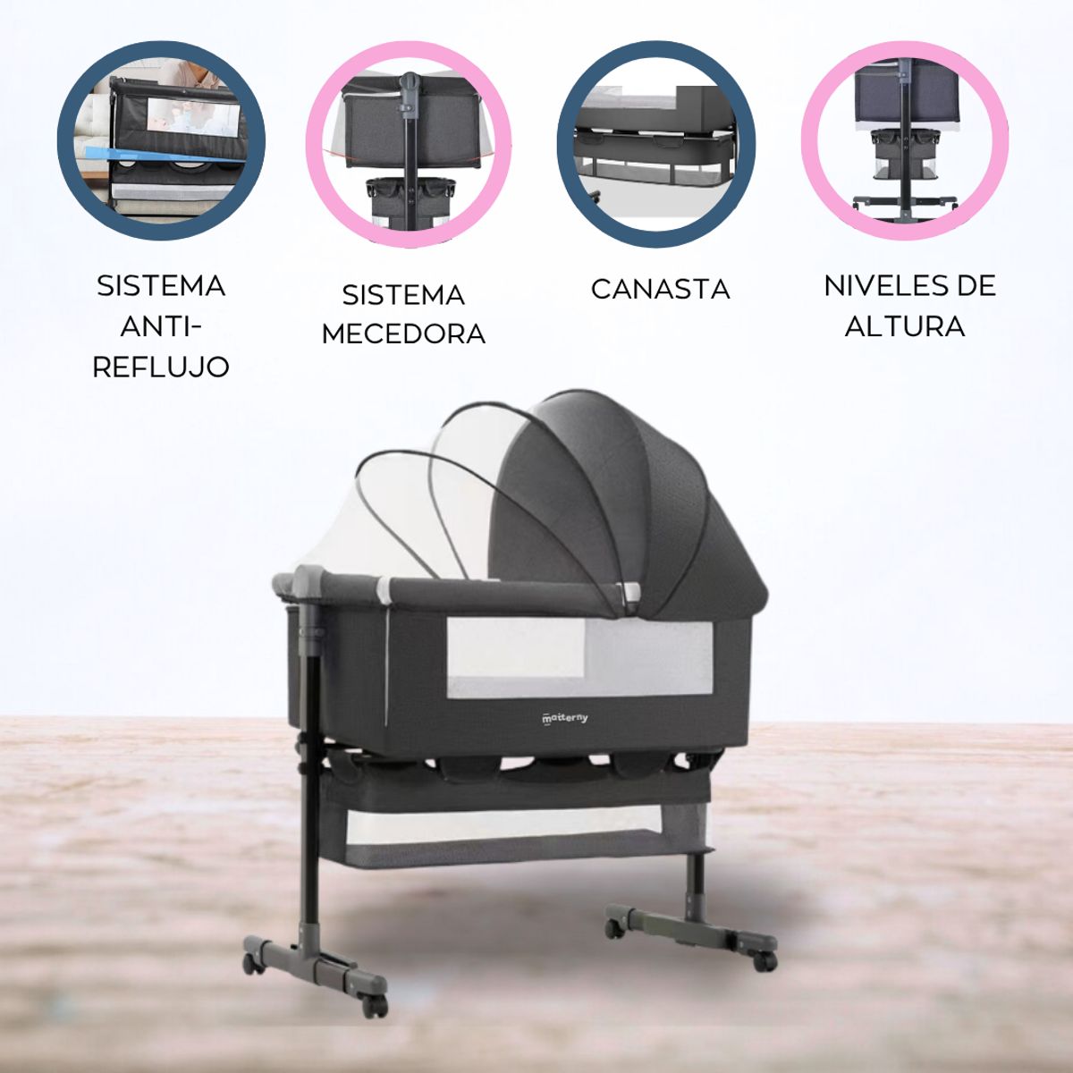 POWER KIDS - Cuna Corral Colecho «DULCESUEÑO» Black