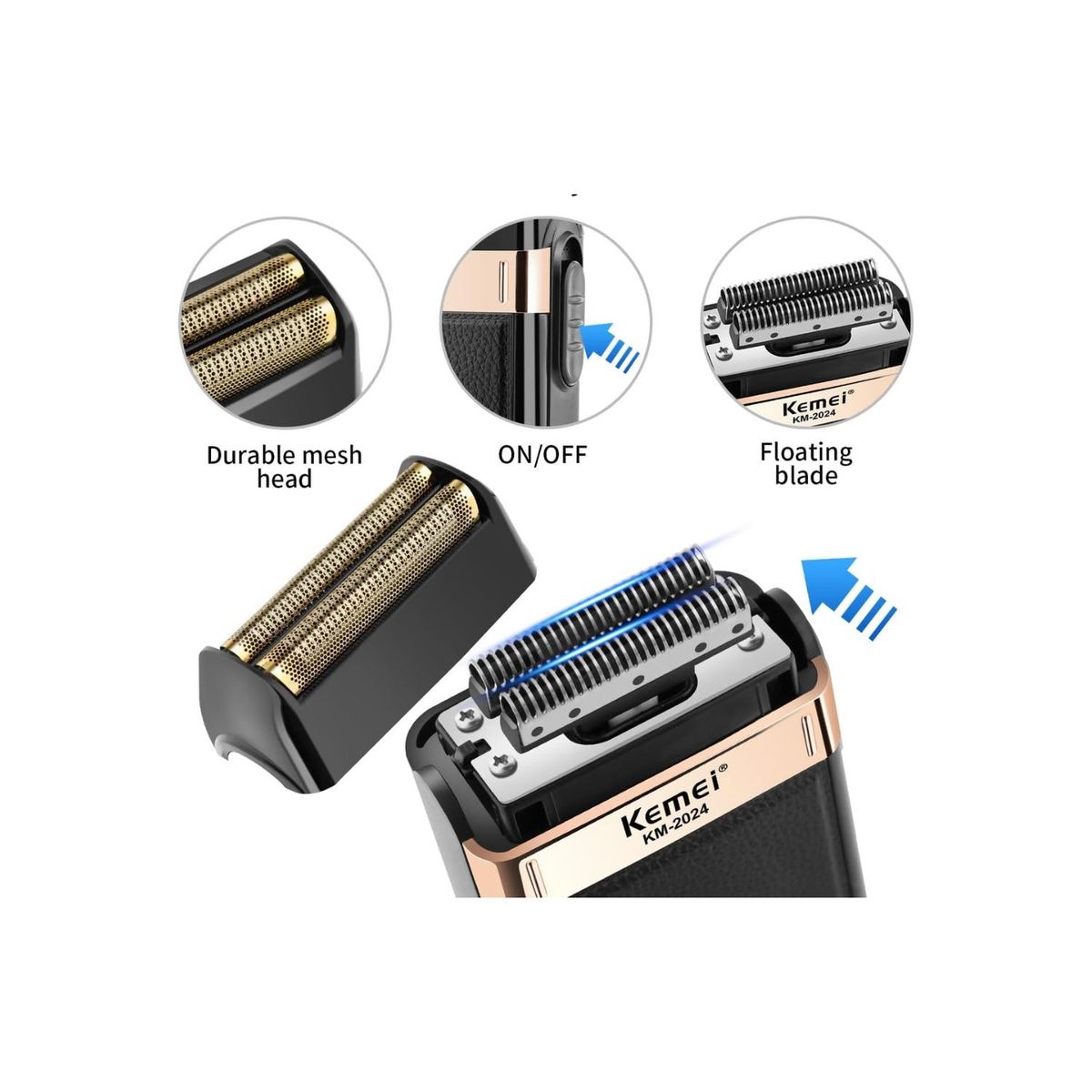 KEMEI - Rasuradora Electrica Portátil    Marca Kemei KM2024