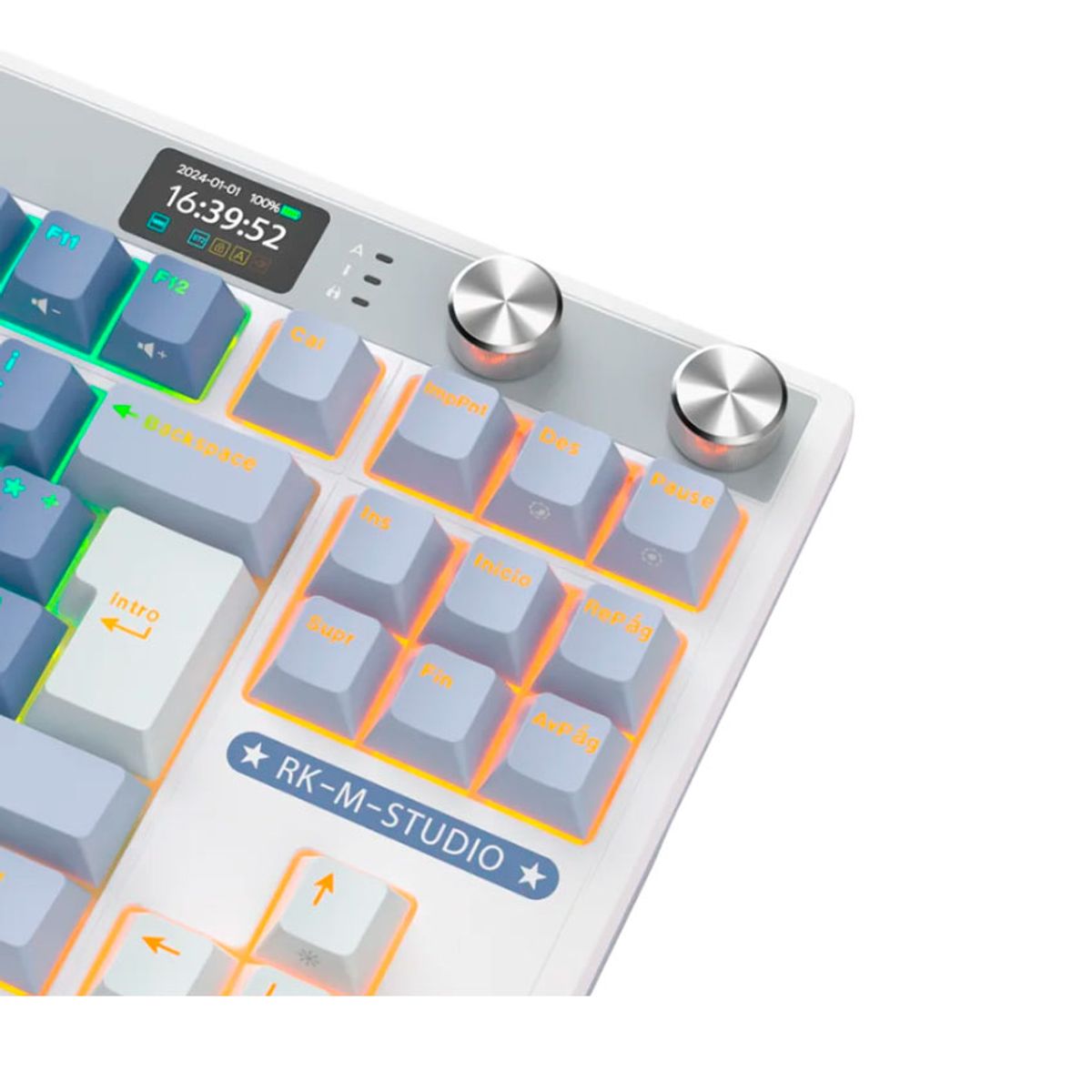 ROYAL KLUDGE - Teclado Royal Kludge RK M87 TKL Inalámbrico OCEAN BLUE Creamy