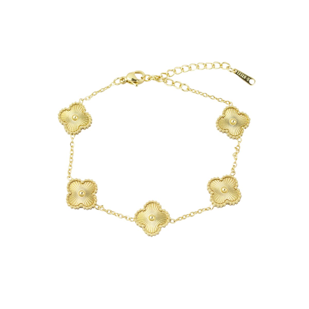 CLEO JOYAS & ACCESORIOS - Pulsera 5 Treboles Dorado