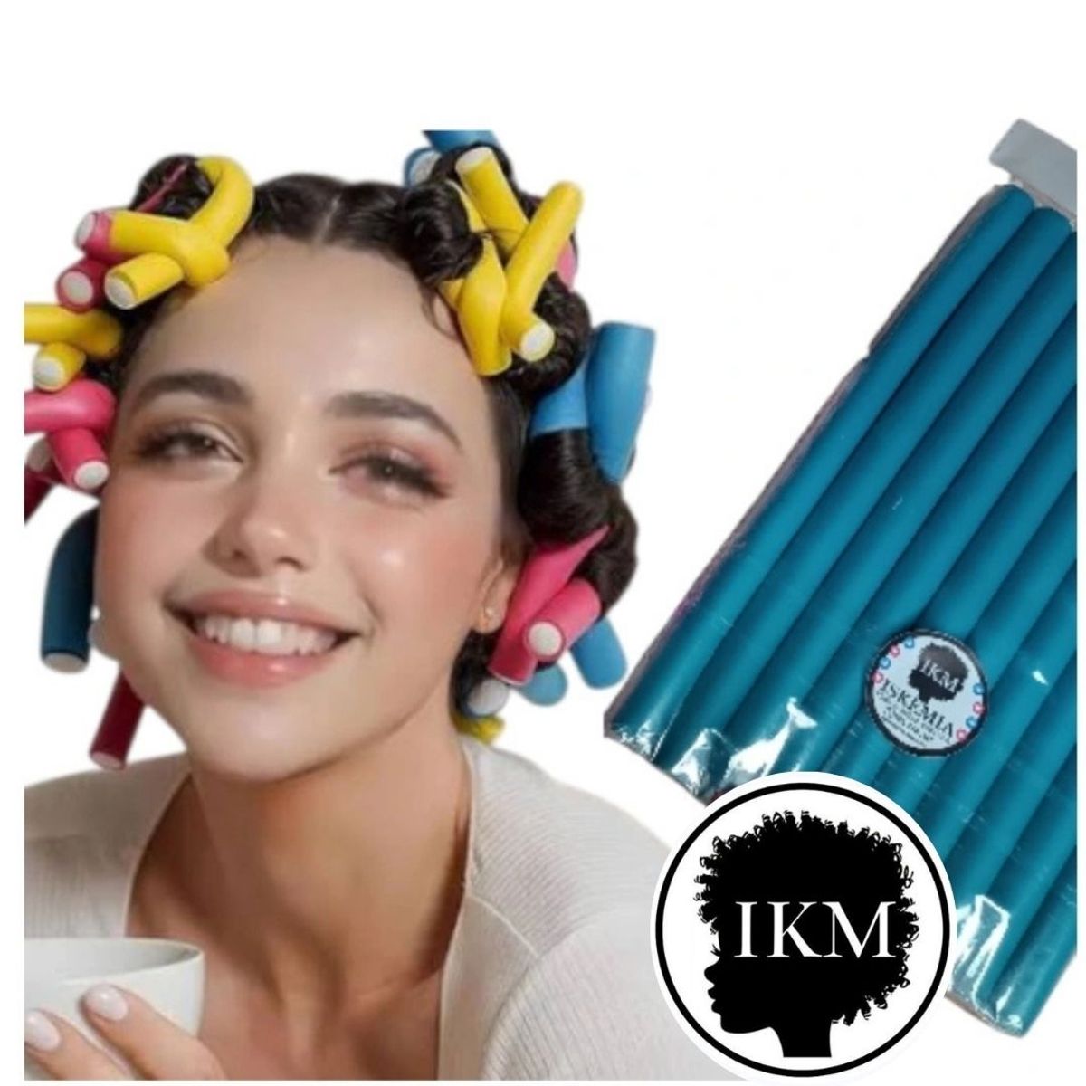 GENERICO - Flexi Rods Ruleros Flexibles para rizos en cabello natural y extensiones  en TURQUESA