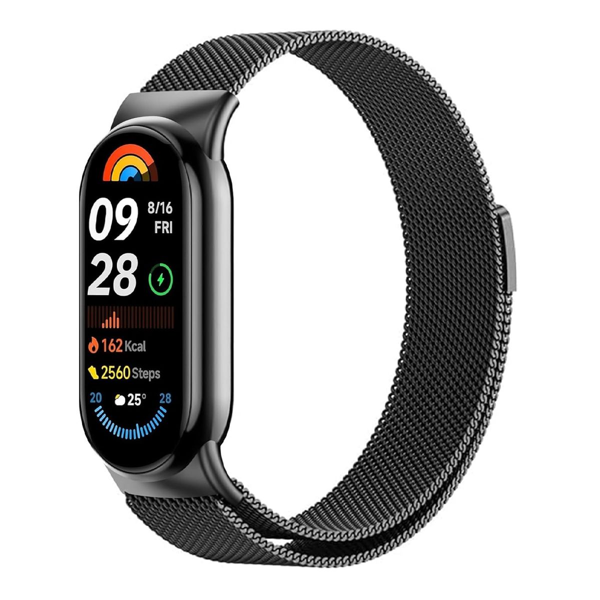 GENERICO - Correa Milanesa para Xiaomi Mi Band 10 - Negro