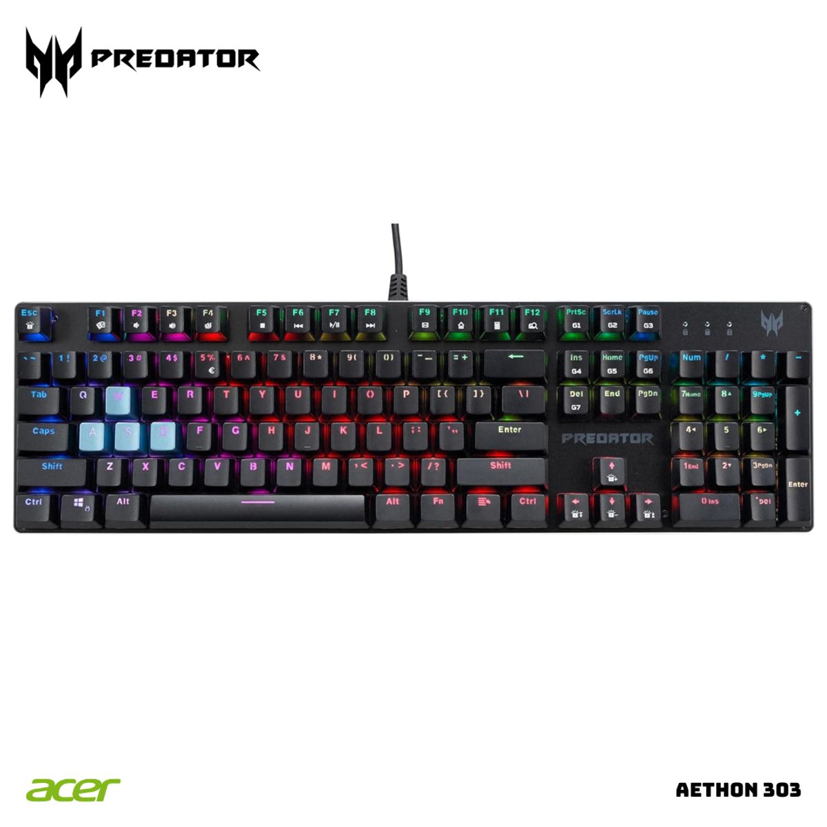 ACER - TECLADO GAMER ACER PREDATOR ANTI-GHOSTING - AETHON 303