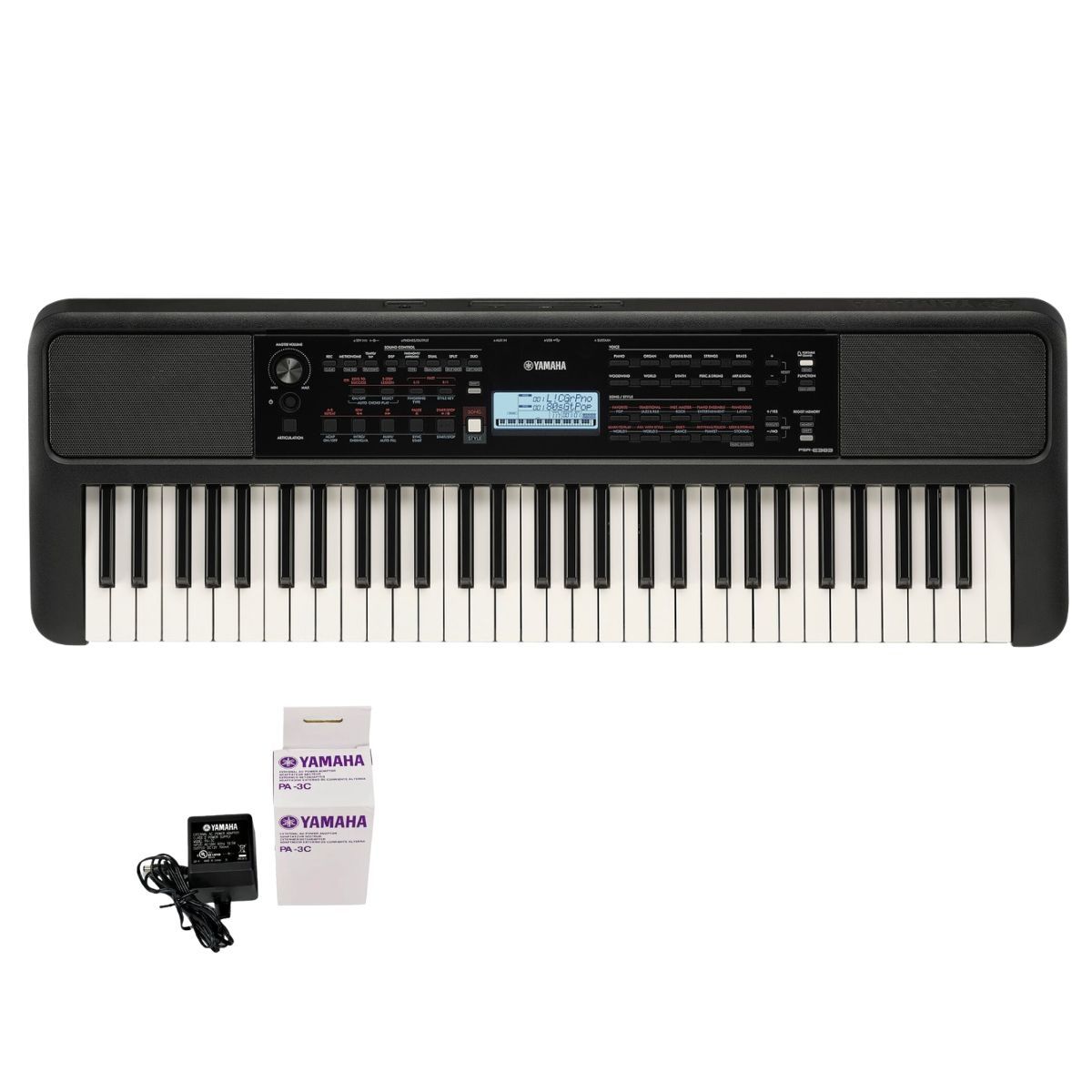 YAMAHA - Teclado yamaha PSR-E383 con Adaptador original