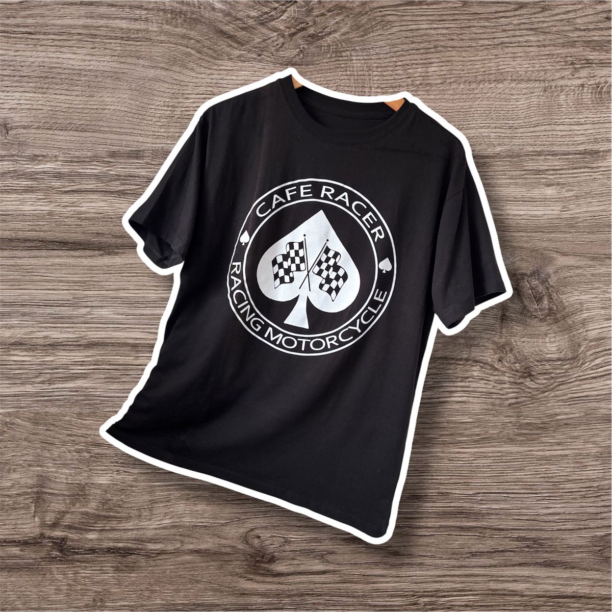 GENERICO - Polo De Moto Cafe Racer Camiseta Algodon Burnout Peru Negro