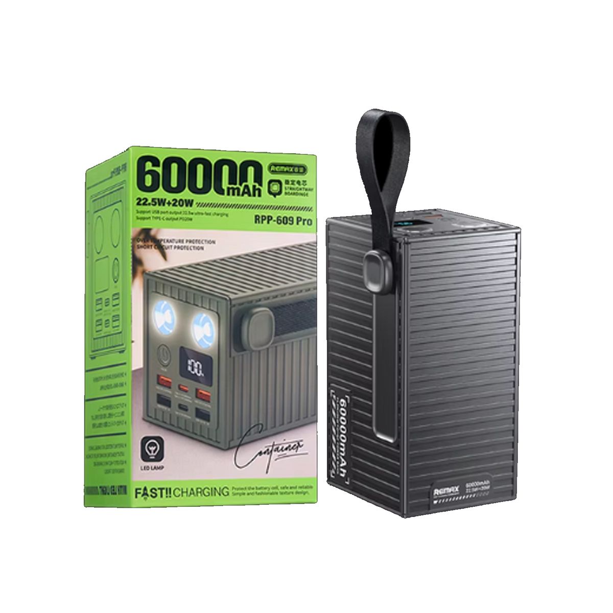 REMAX - Cargador Portátil Remax RPP-609 Pro Gray 60000mAh