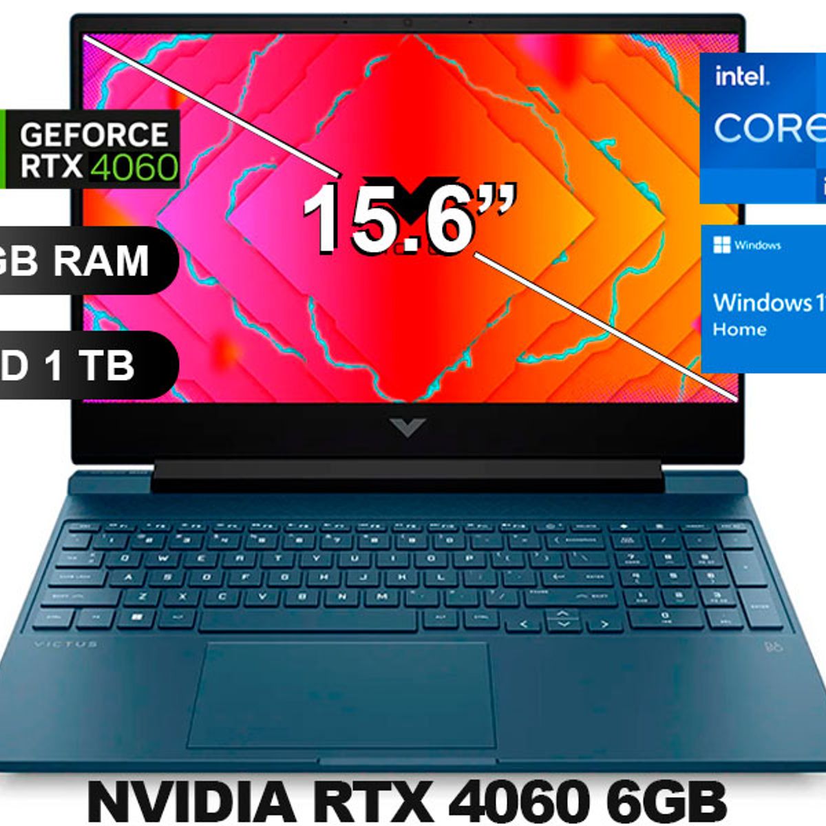 HP - Laptop Gamer Hp Victus 15-FA1097LA I7-13620H RTX4060 16GB RAM 1TB SSD 156 W11H A14LJLA