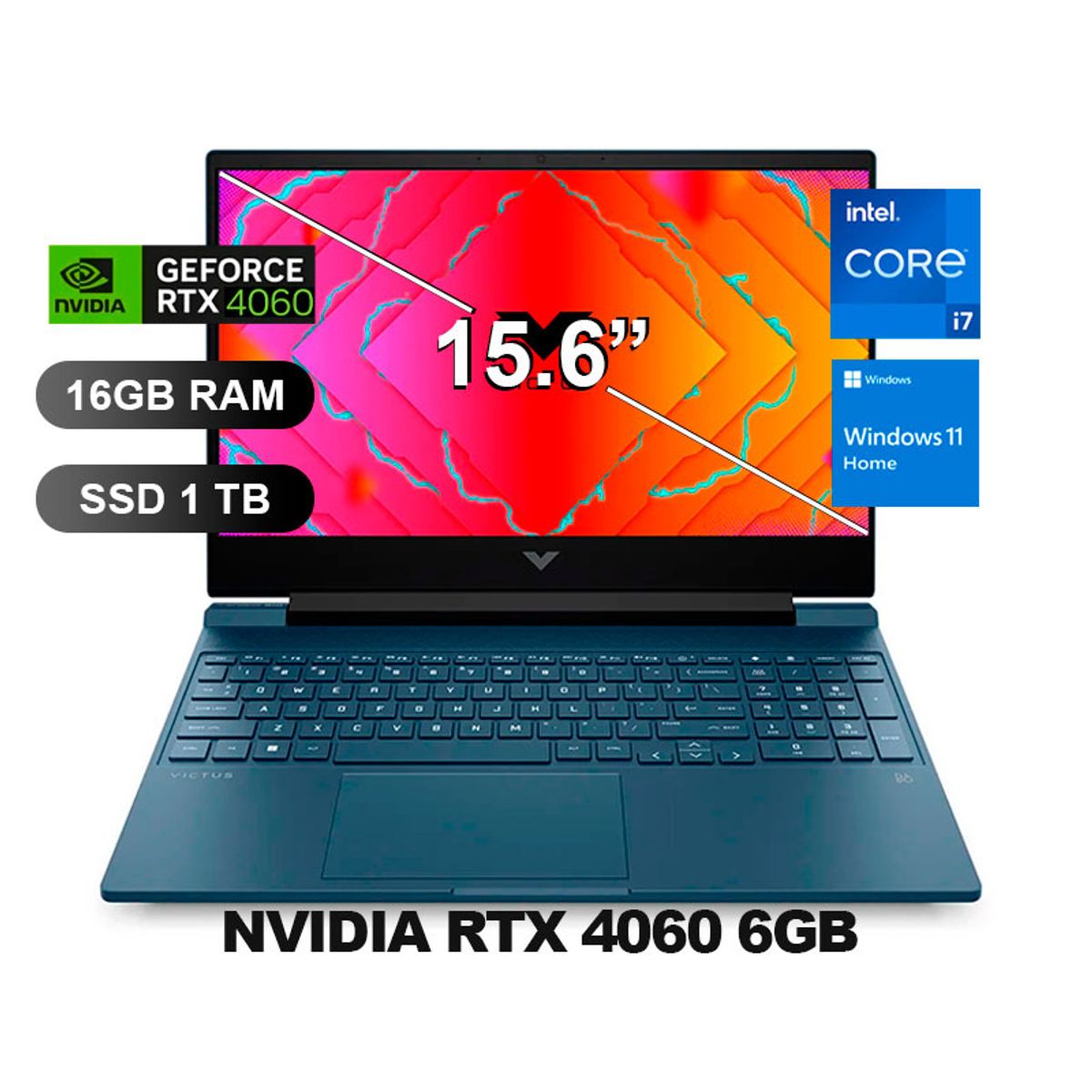 HP - Laptop Gamer Hp Victus 15-FA1097LA I7-13620H RTX4060 16GB RAM 1TB SSD 156 W11H A14LJLA