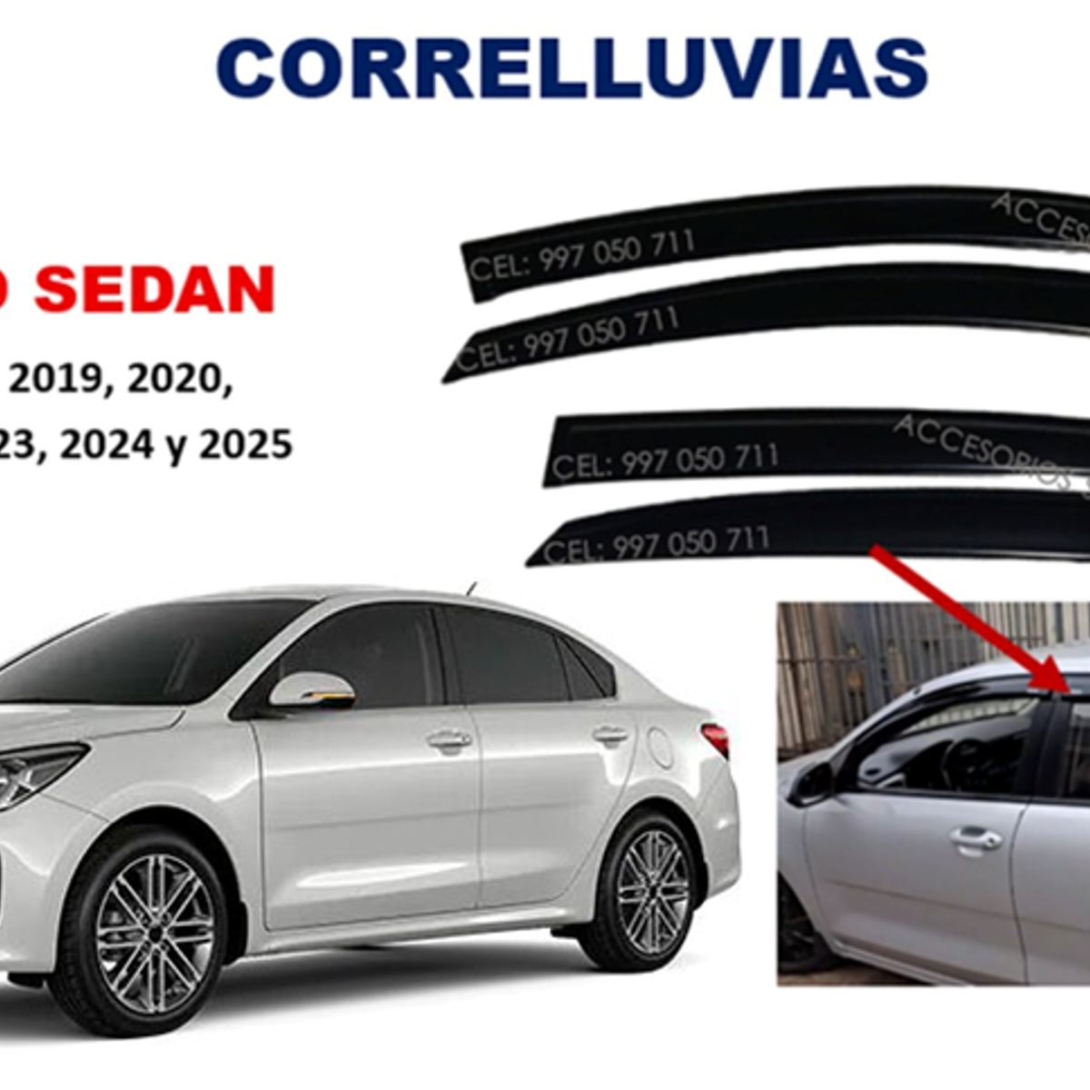 GENERICO - Correlluvias KIA RIO SEDAN año 2018 al 2025