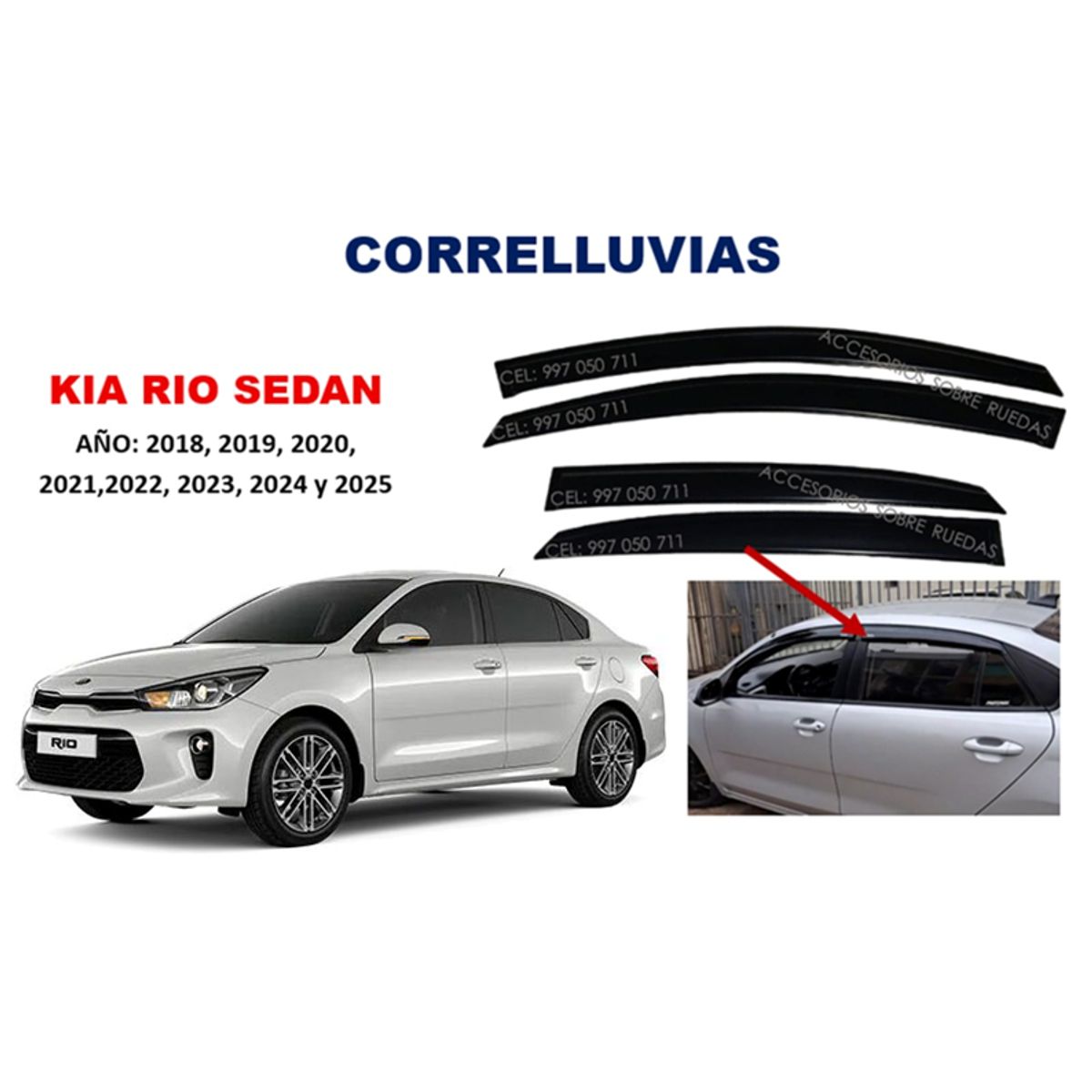 GENERICO - Correlluvias KIA RIO SEDAN año 2018 al 2025