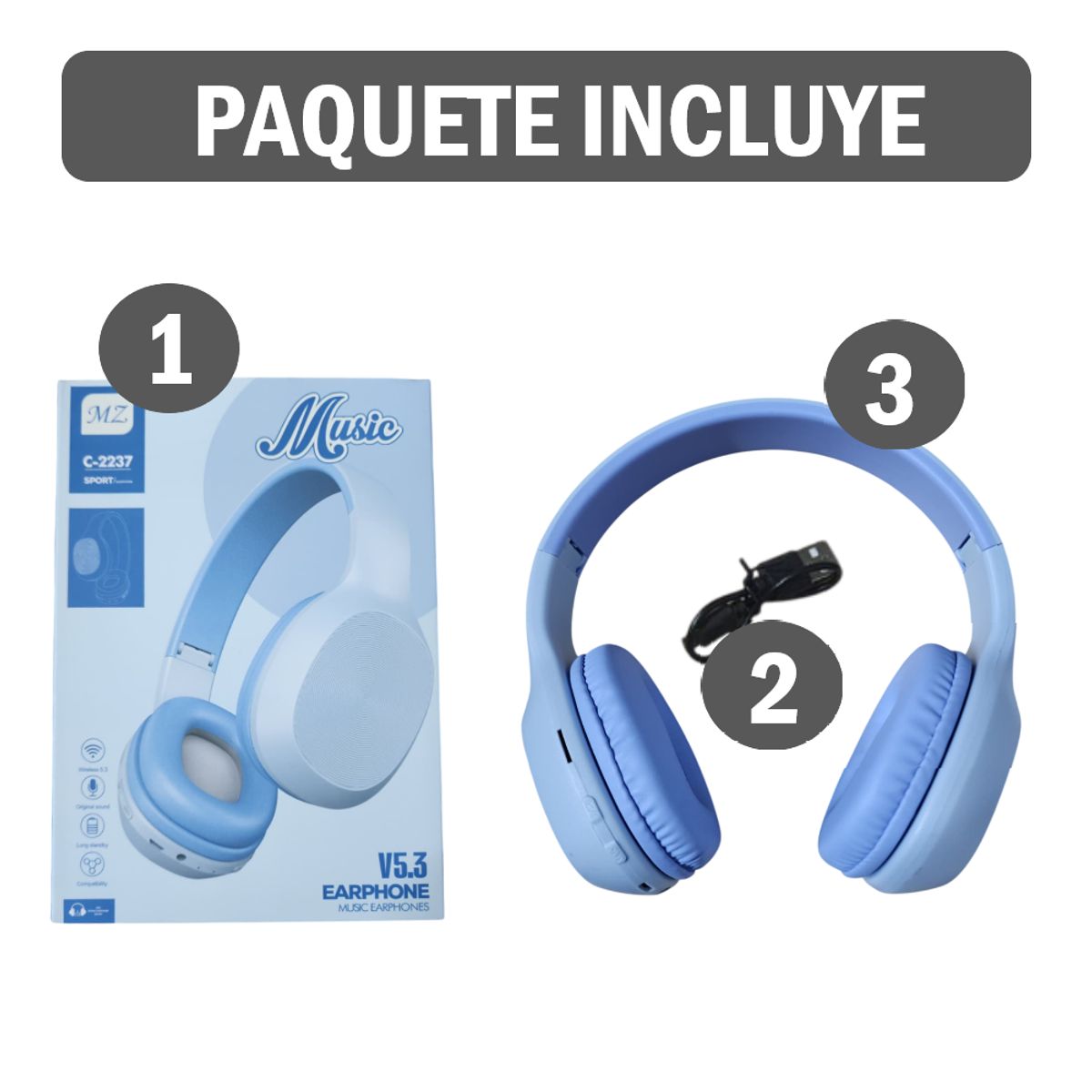 GENERICO - Auriculares Bluetooth 5.3 Gamer Sport MZ C-2237