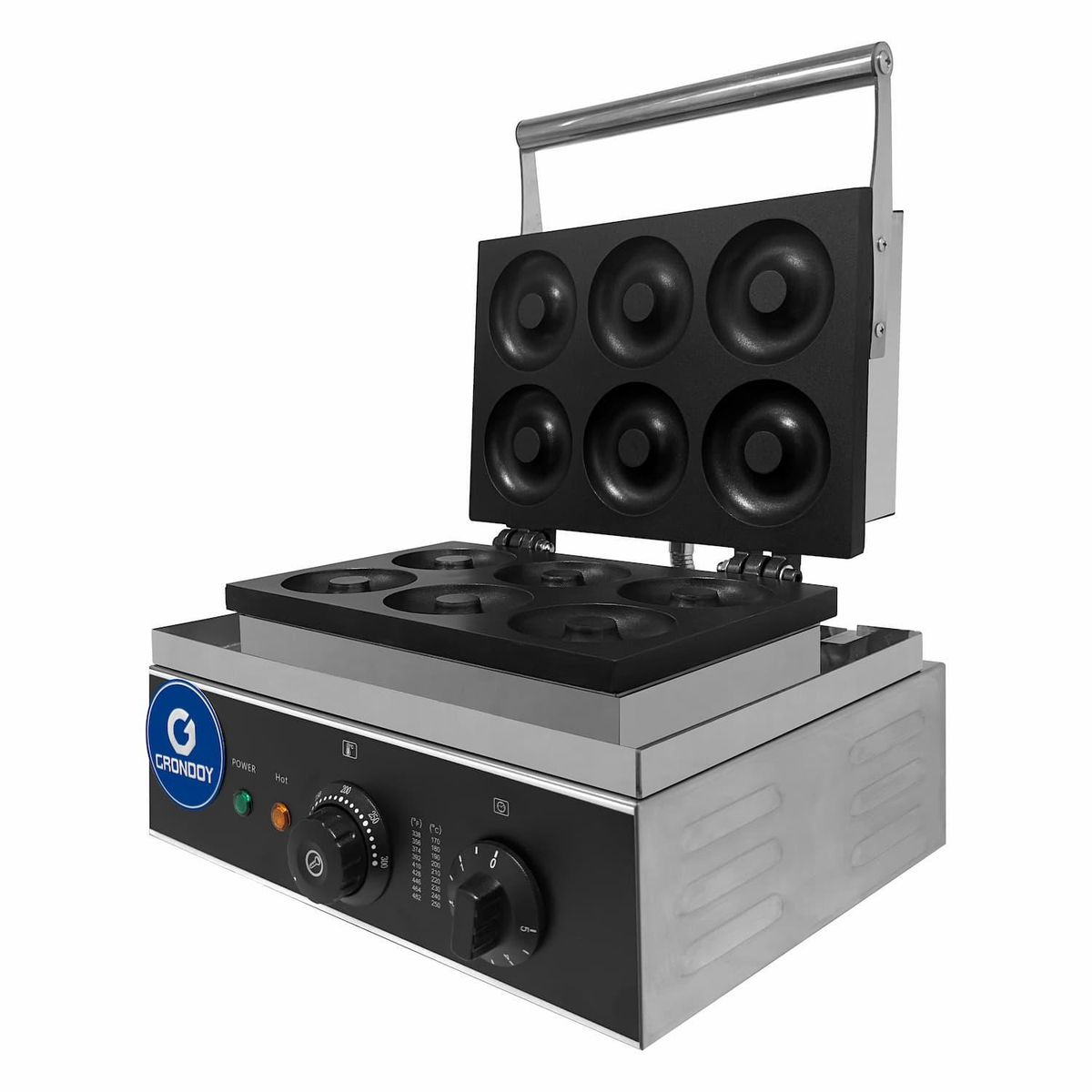 GRONDOY - Máquina para donas 6 pz, acero inoxidable antiadherent