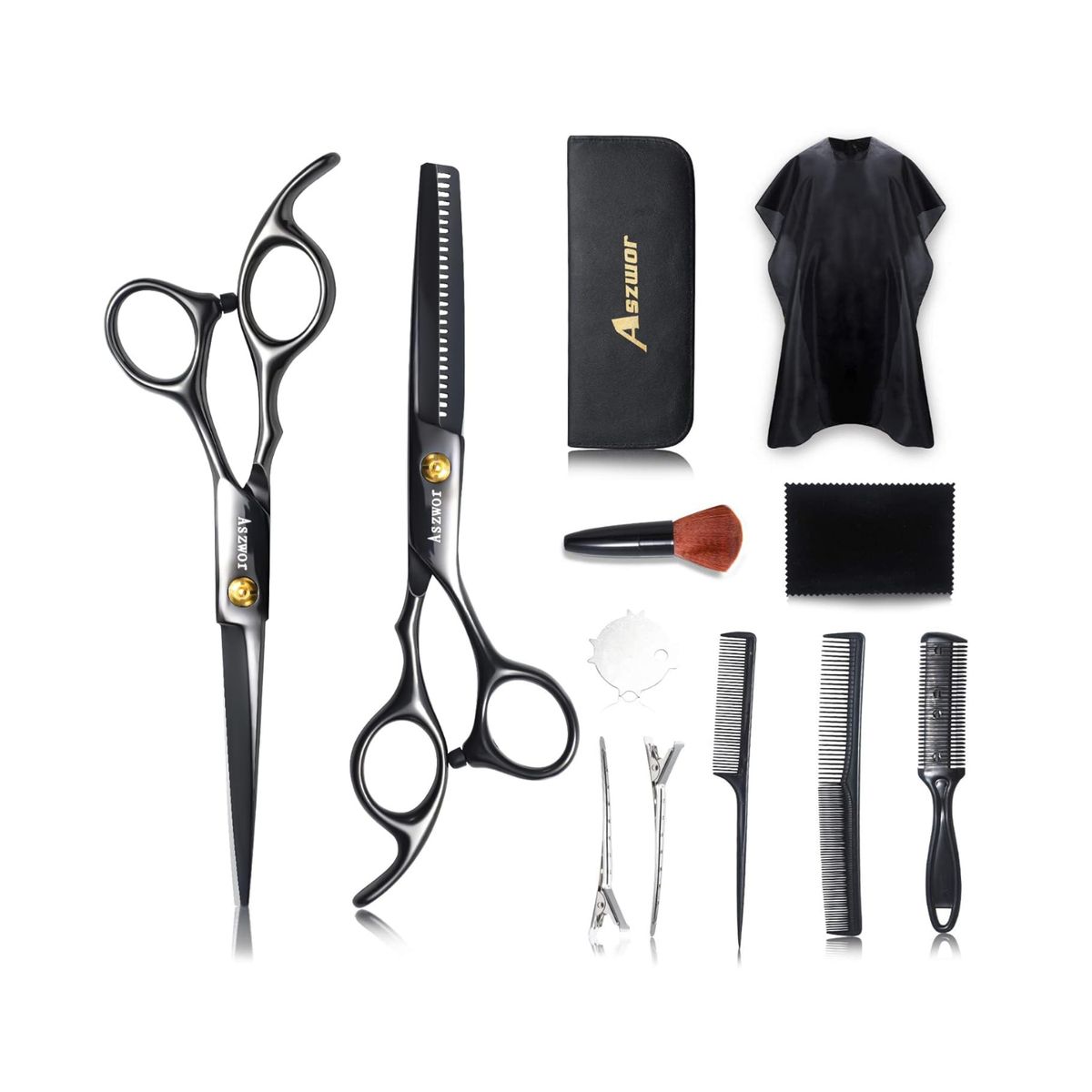 GENERICO - Kit Tijeras Corte Profesional Salon 12 Piezas Acero Inox