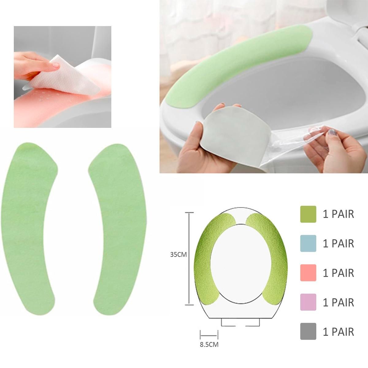 GENERICO - tapete adhesivo para tapa de inodoro protector