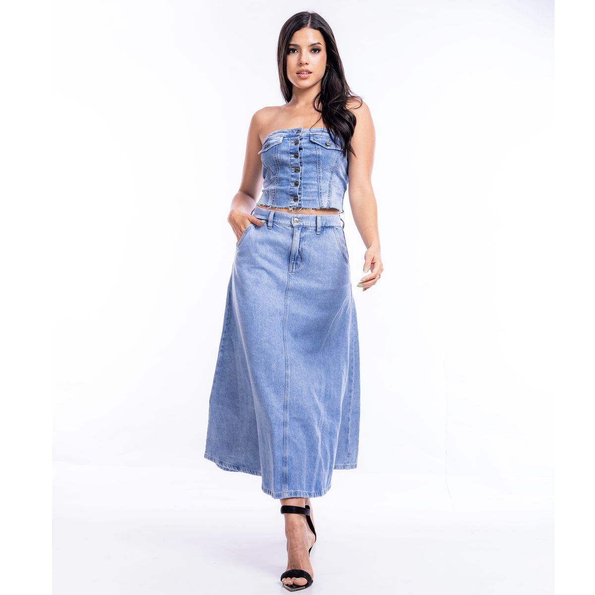 JAROLA - Falda en A Denim Jarola Sandy