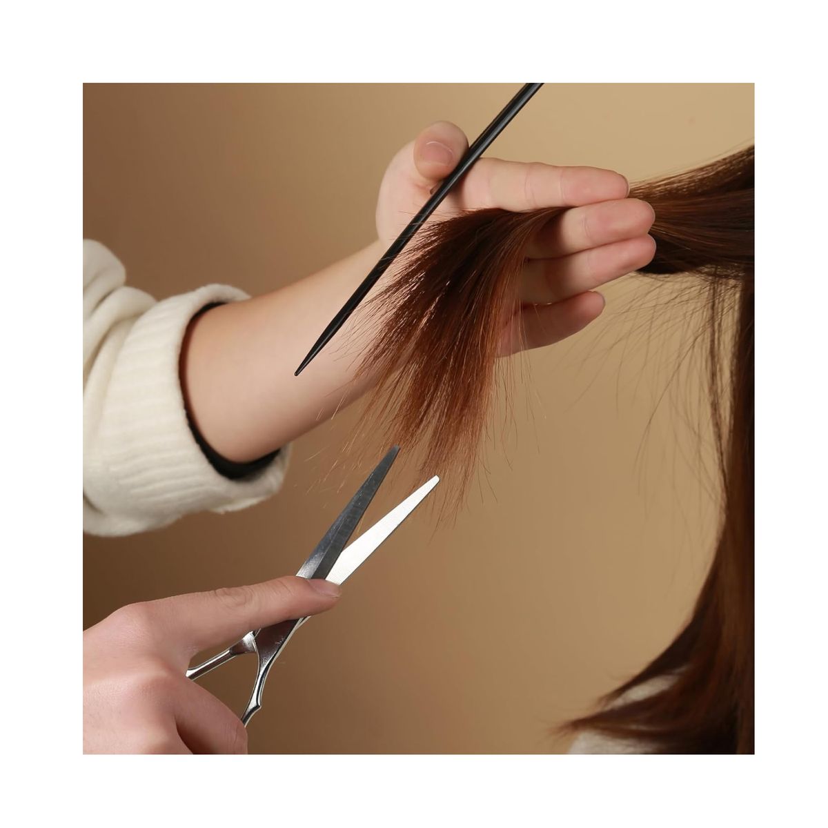 GENERICO - Kit set tijeras peines 15 piezas de Acero Inox Incluye bolso transportador