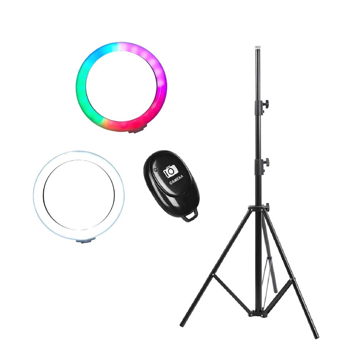 GENERICO - Trípode Parante  Altura Regulable + Aro de Luz  y Disparador Bluetooth