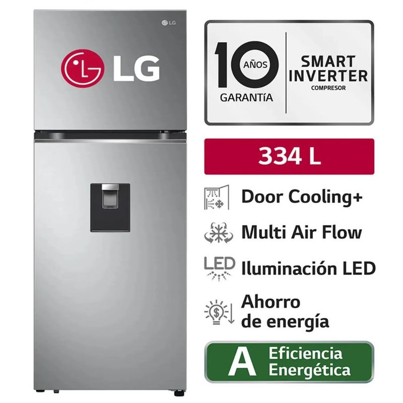 LG - Refrigeradora GT33WPP 334L Door Cooling Top Mount Plateada LG