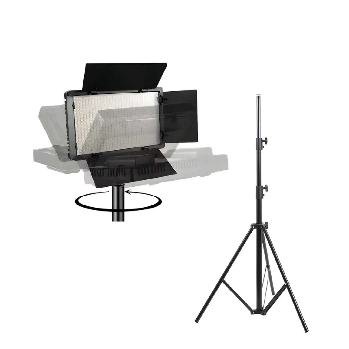 GENERICO - Luz Led Tipo Panel Para Fotografía Con Viseras U600 + Trípode 2.10 m