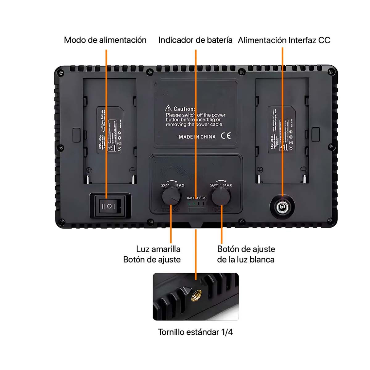 GENERICO - Luz Led Tipo Panel Para Fotografía Con Viseras U600 + Trípode 2.10 m