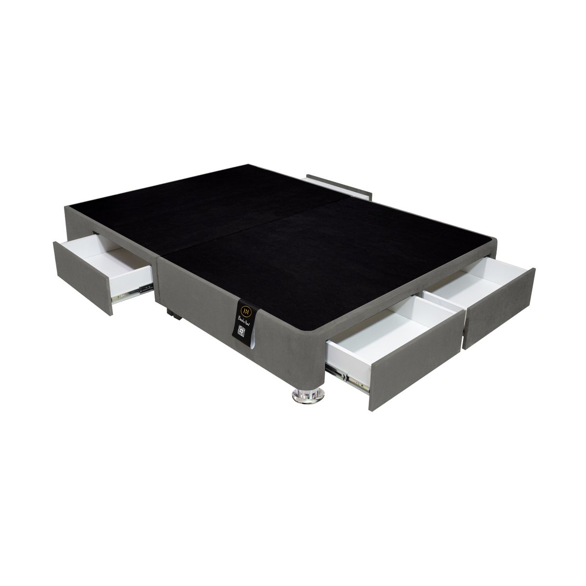 BARAKA HOME - Base de Cama Wels 4 Cajones Queen 2P - Gris Oscuro