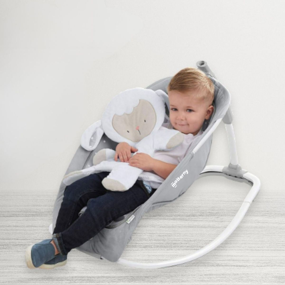 INGENUITY - Silla Nido Vibrador para Bebés »CUDDLE LAMB» Gray