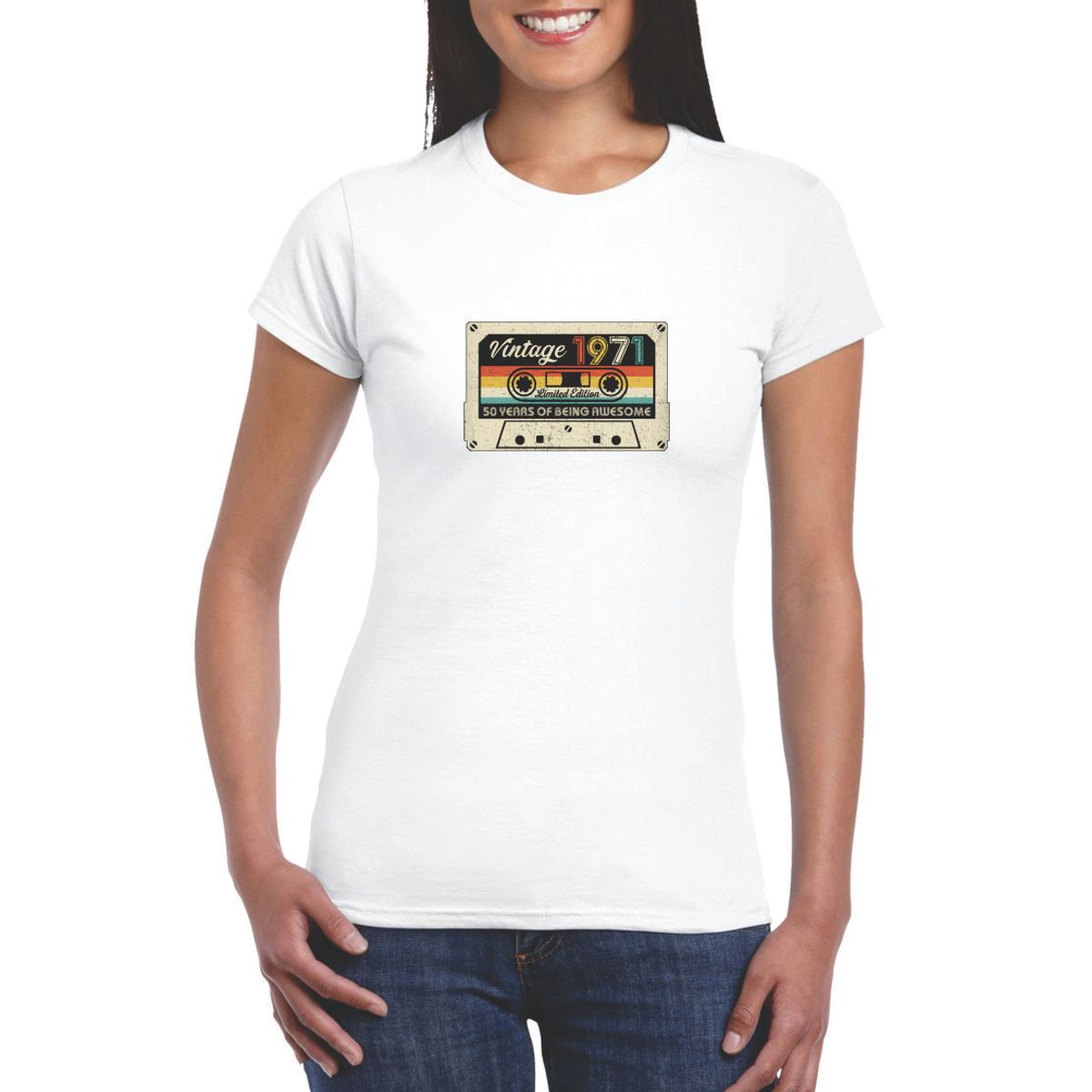 GENERICO - Polo mujer diseño cassette - Nathalie Love It - Blanco