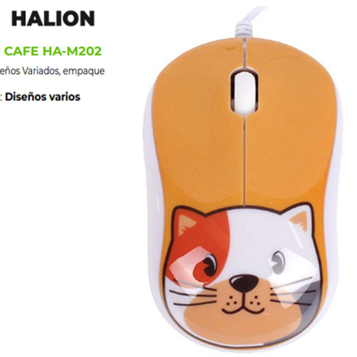 HALION - Mouse Alambrico CARTOON HA-M202 USB DPI 1000 HALION