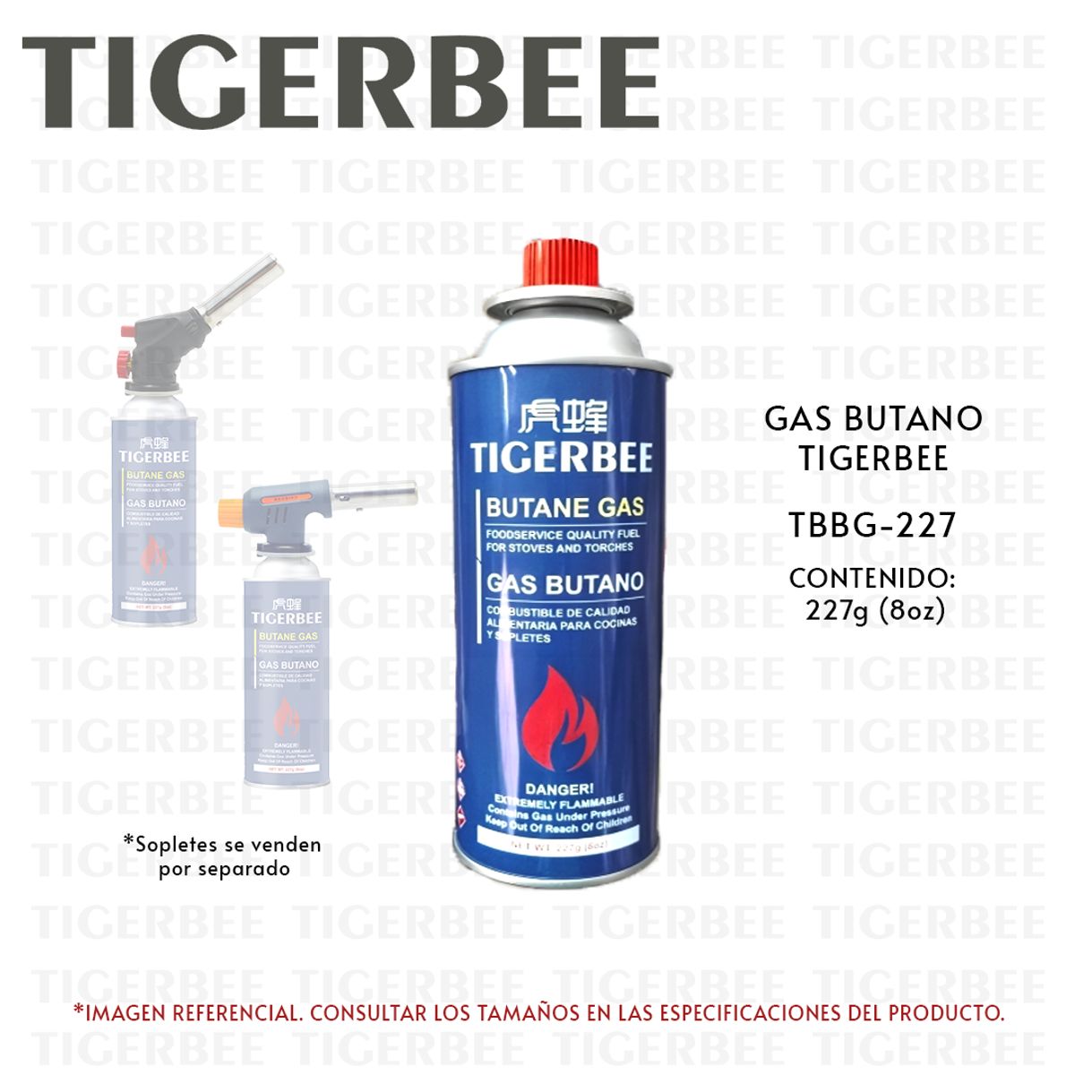 TIGERBEE - GAS BUTANO TIGERBEE DE 227 G