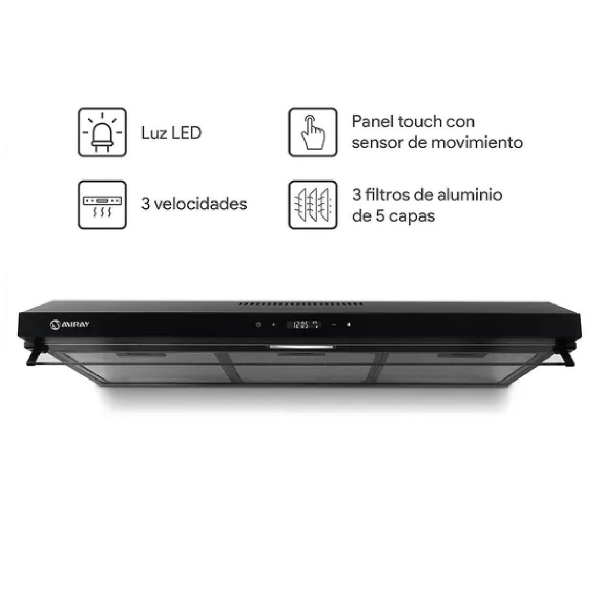 MIRAY - Campana Extractora Miray CEM-905N 90 cm Negro