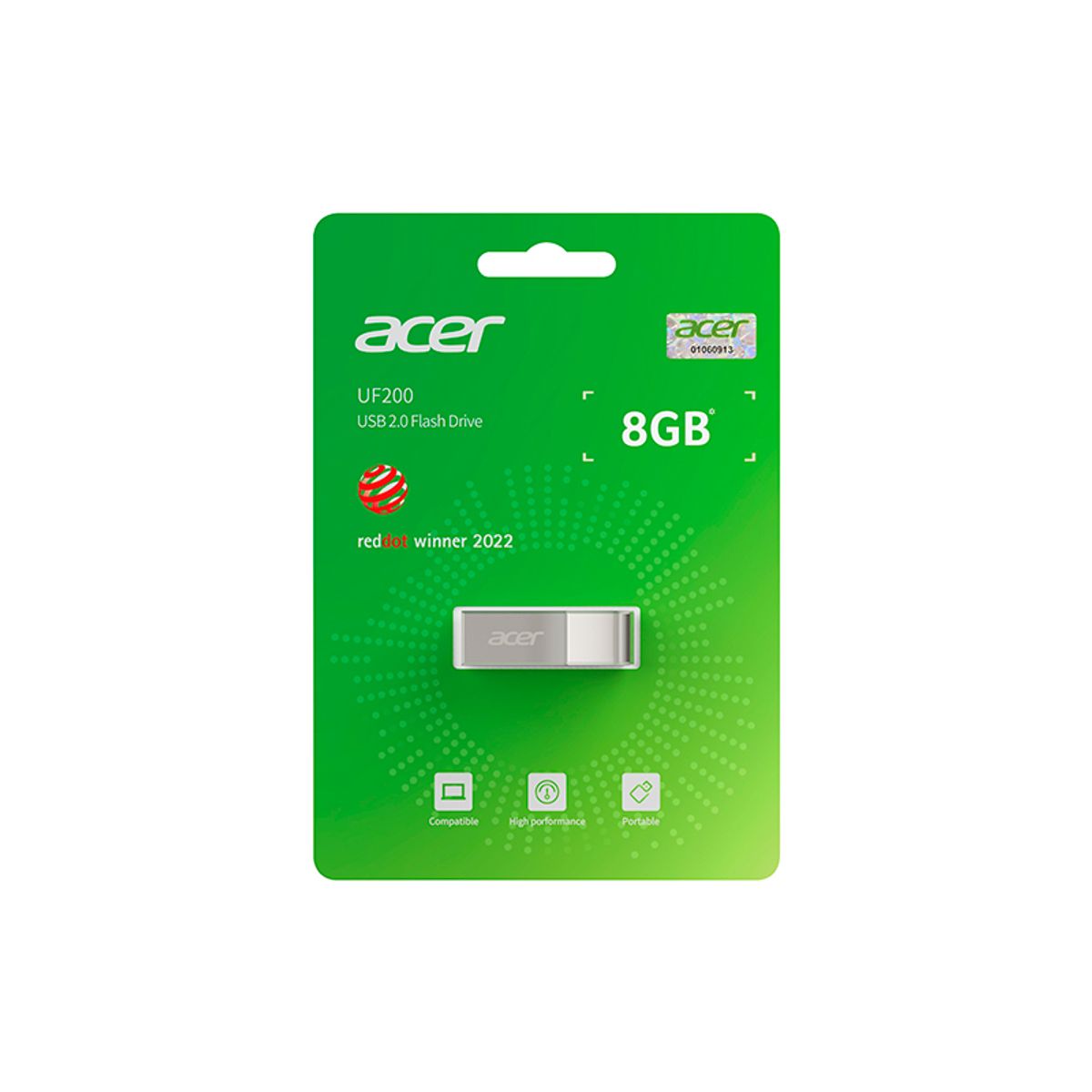 ACER - Memoria Flash USB Acer UF200-8GB, Interfaz USB 2.0