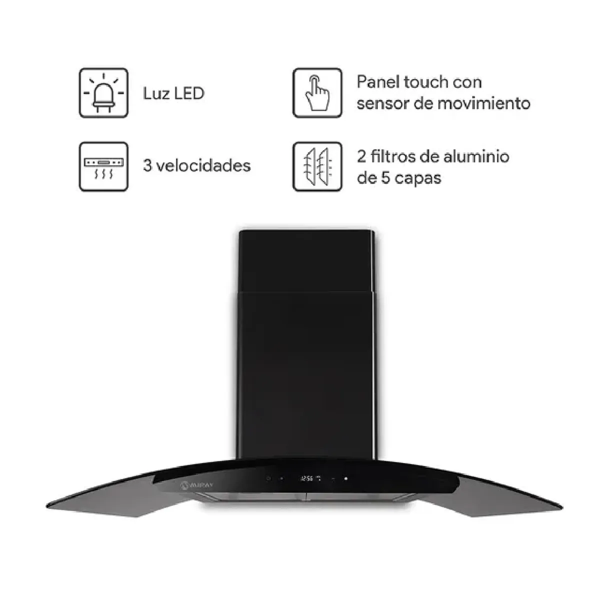 MIRAY - Campana Extractora Miray CEDM-905V 89.5 cm Negro