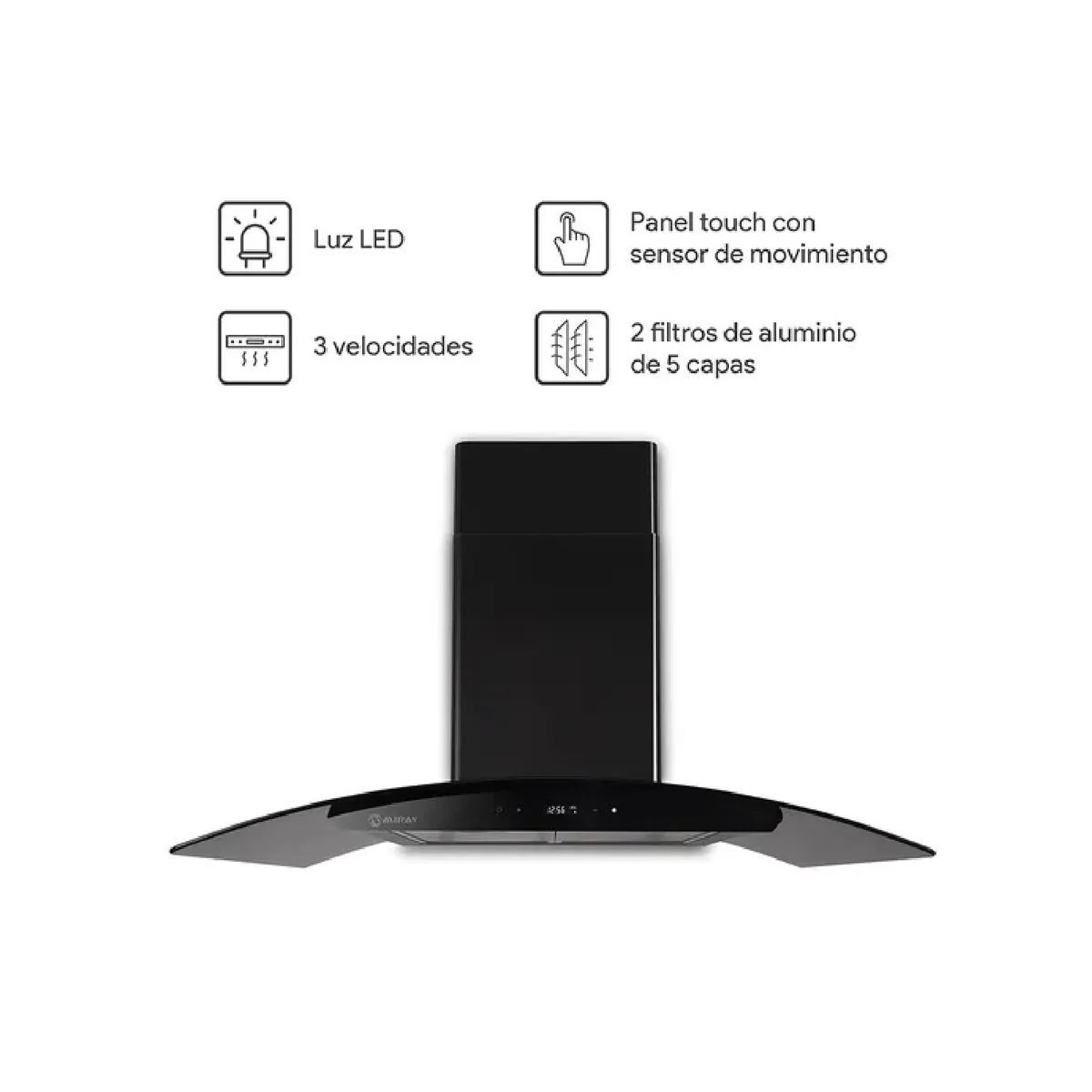 MIRAY - Campana Extractora Miray CEDM-905V 89.5 cm Negro