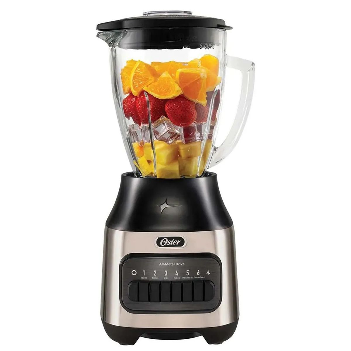OSTER - Licuadora Oster 1.5L 800W Vaso Vidrio 6 Velocidades BLSTPEG-NPB