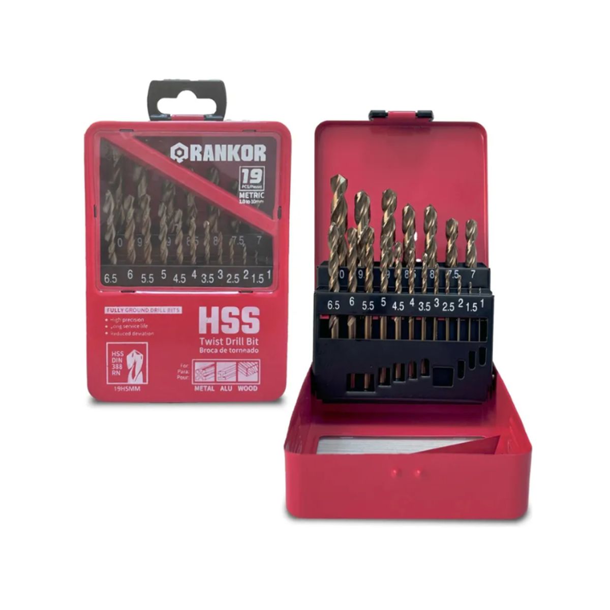 RANKOR - Juego De Brocas Para Metal X 19pzs 110 Mm Rankor Hss- Co