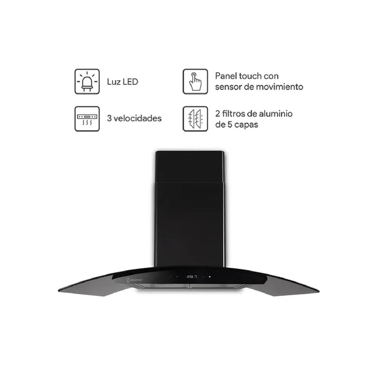 MIRAY - Campana Extractora Miray CEDM-905V 89.5 cm Negro