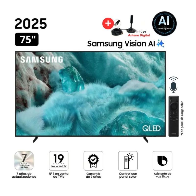 SAMSUNG - Televisor Samsung 75 QLED Q7F Vision Ai Smart Tv 2025