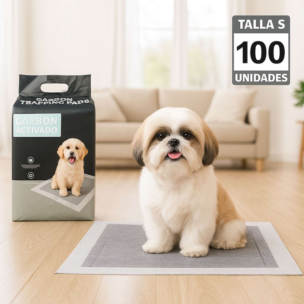 GENERICO - Pañal de Piso Carbón Activado - Talla S - 33 x 45 cm