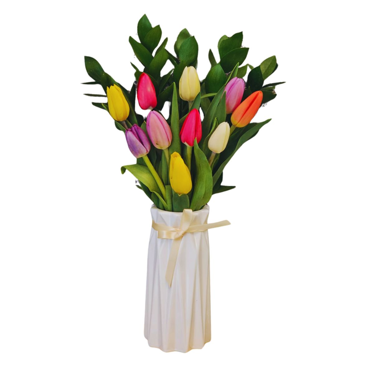 D'AMOUR - Florero de 10 tulipanes