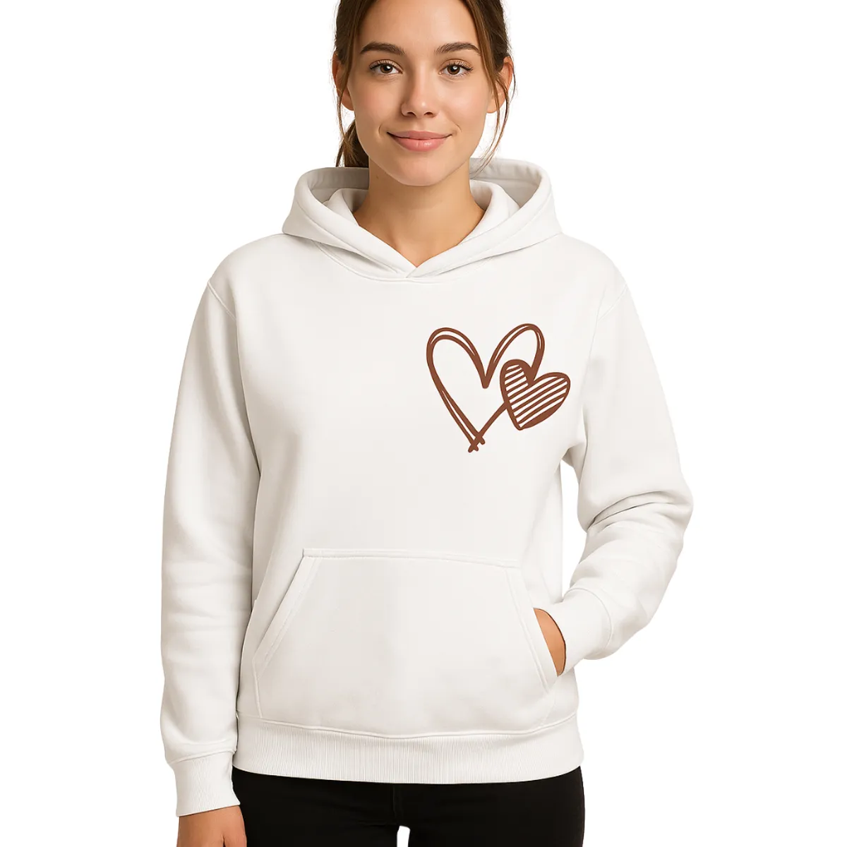 GENERICO - POLERA con corazón y capucha