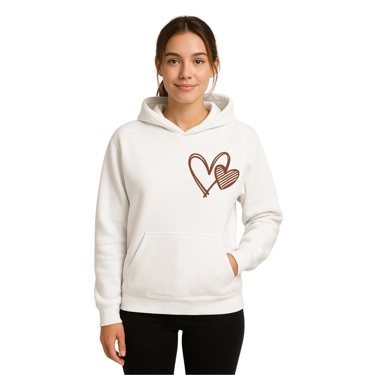 GENERICO - POLERA con corazón y capucha