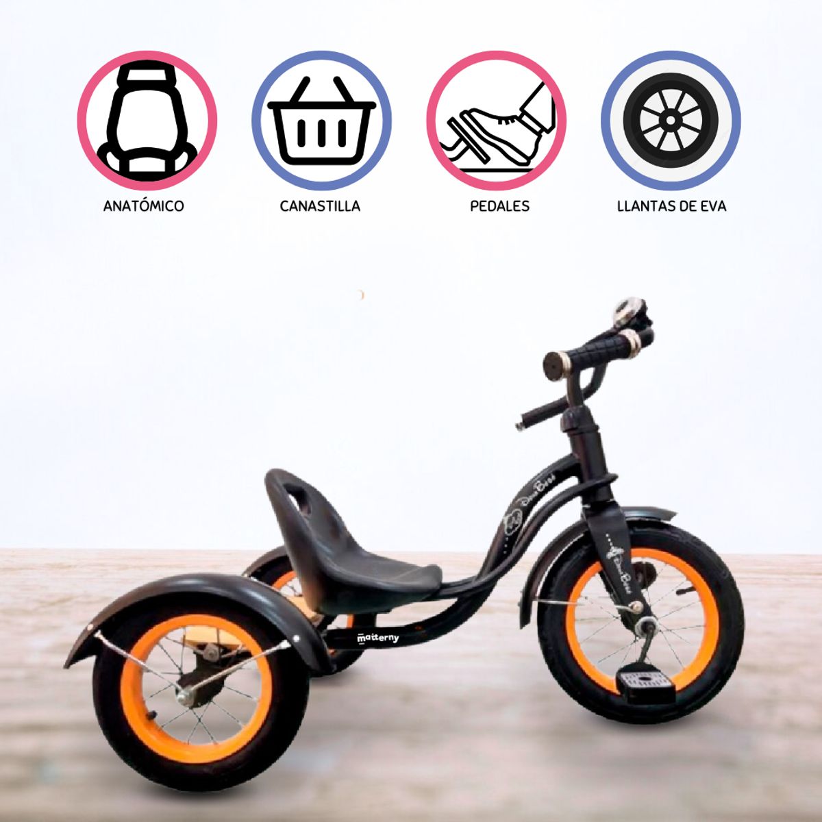 DOUX BEBE - Triciclo Chavo DOUX BEBE CURVA BLACK