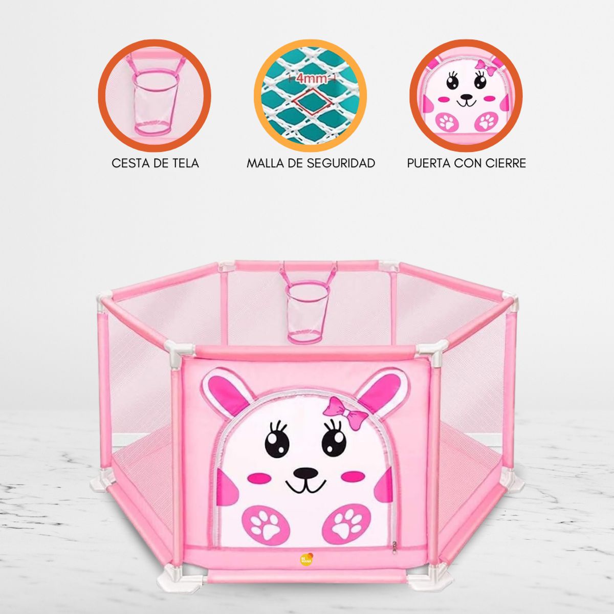 CUZKA - Corral Desarmable con Pelotas FENCE Pink