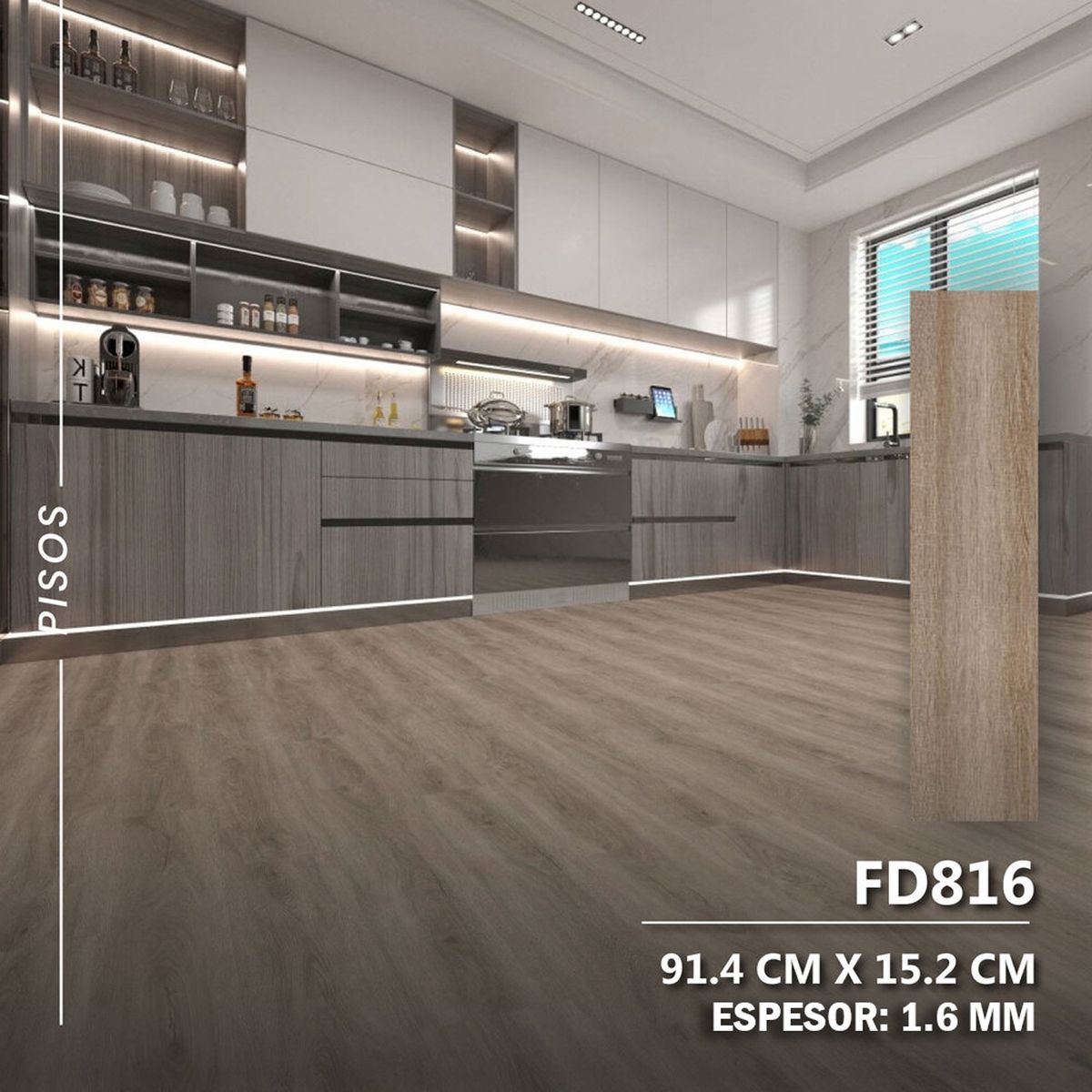 DECOKASA - Piso Vinilico PVC Laminado Autoadhesivo 3D Caja 5m2 DECOKASA - FD816