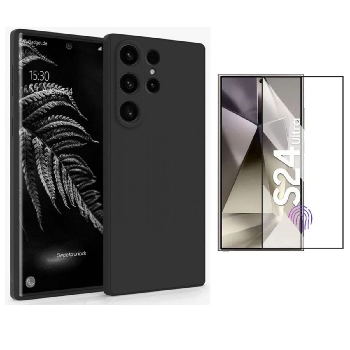 CASE - SILICONA PARA SAMSUNG S24 ULTRA+MICA DE VIDRIO COMPLETO QUE LEE HUELLA