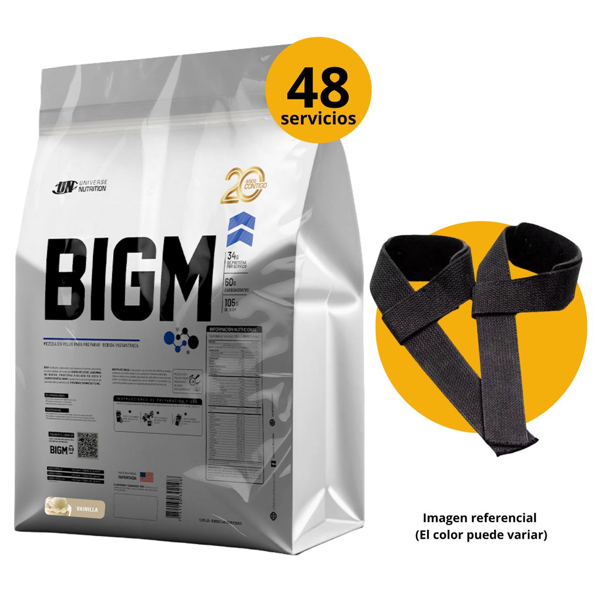 Universe Nutrition - BIG M DE 5kg VAINILLA CON STRAPS - GANADOR DE MASA