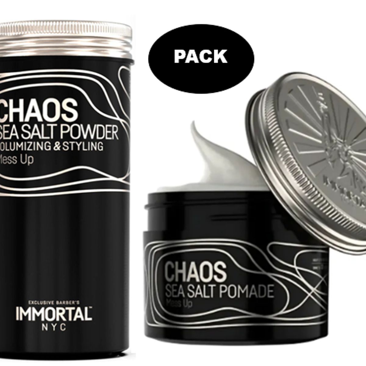 GENERICO - CHAOS Pack Pomada Sal Marino  Polvo Texturizador 20gr