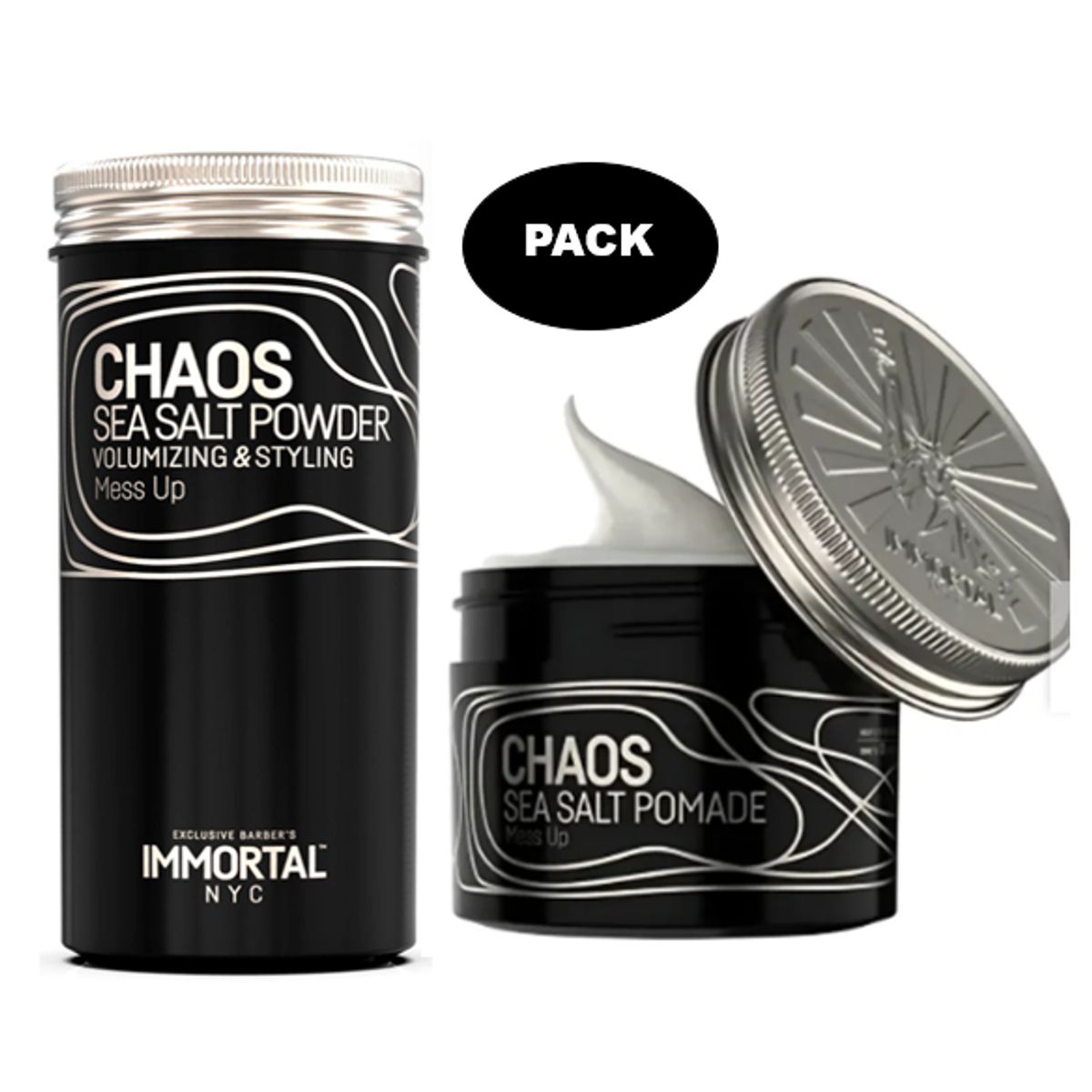 GENERICO - CHAOS Pack Pomada Sal Marino  Polvo Texturizador 20gr