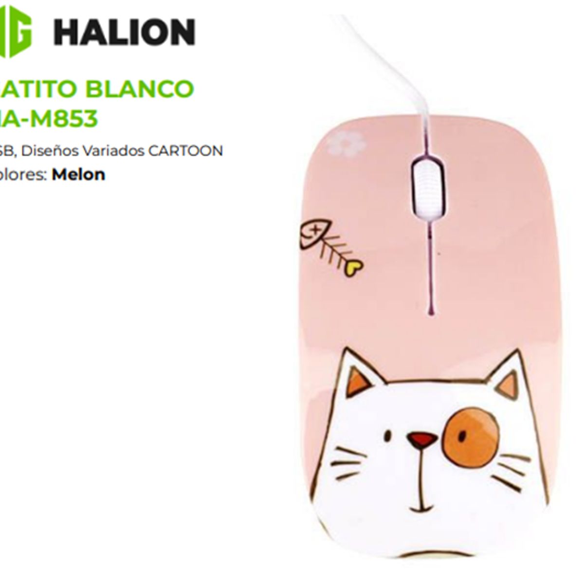 HALION - Mouse Alambrico CARTOON HA-M853 USB DPI 1000 HALION